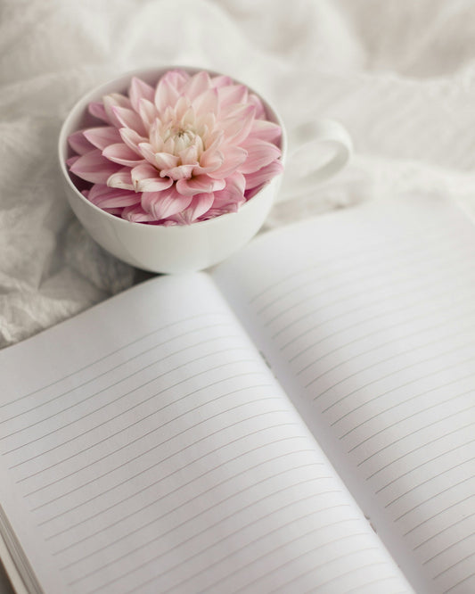 journal with kiku flower