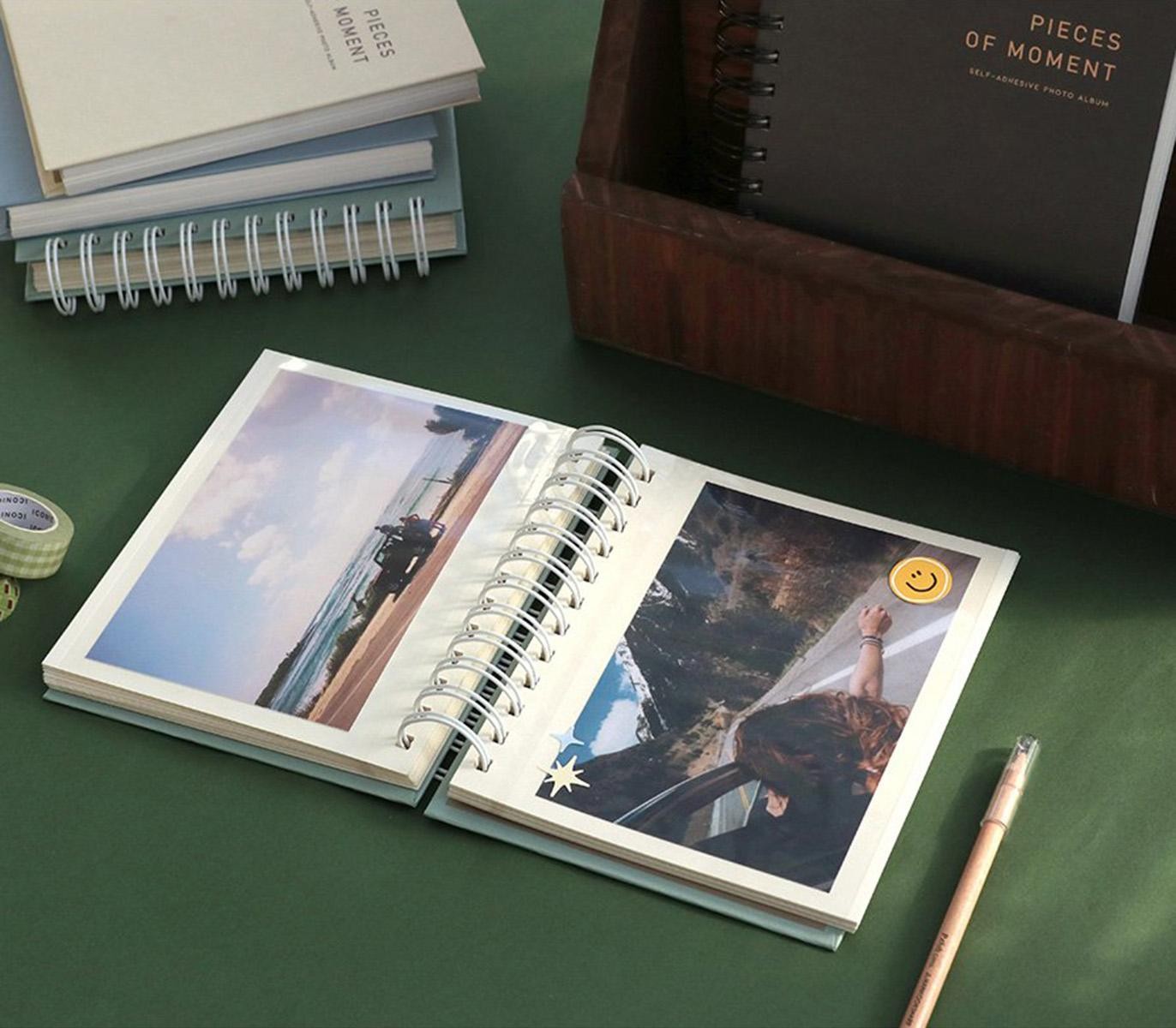 Lettering Sticky Photo Album Iconic Indie Pink open