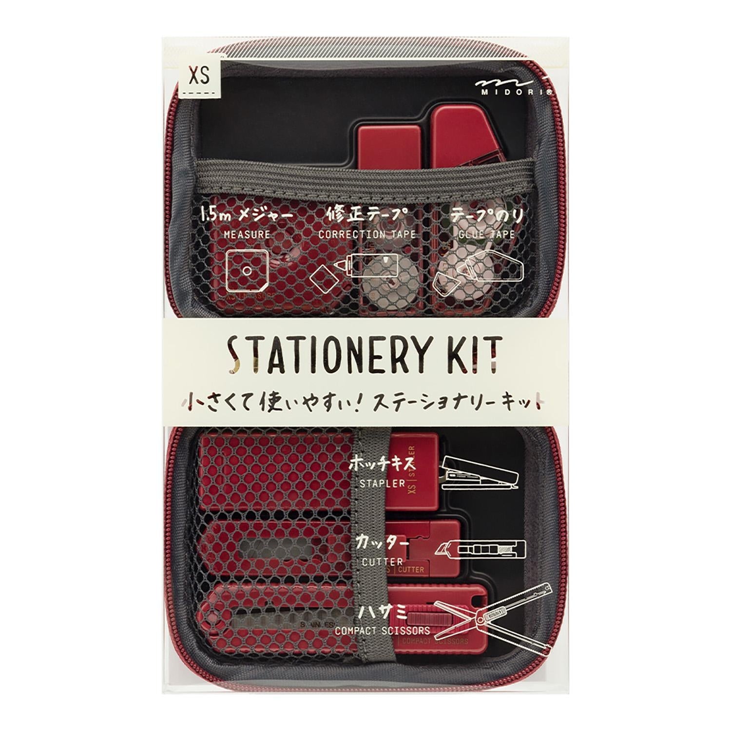 MIDORI XS Stationery Kit Red open