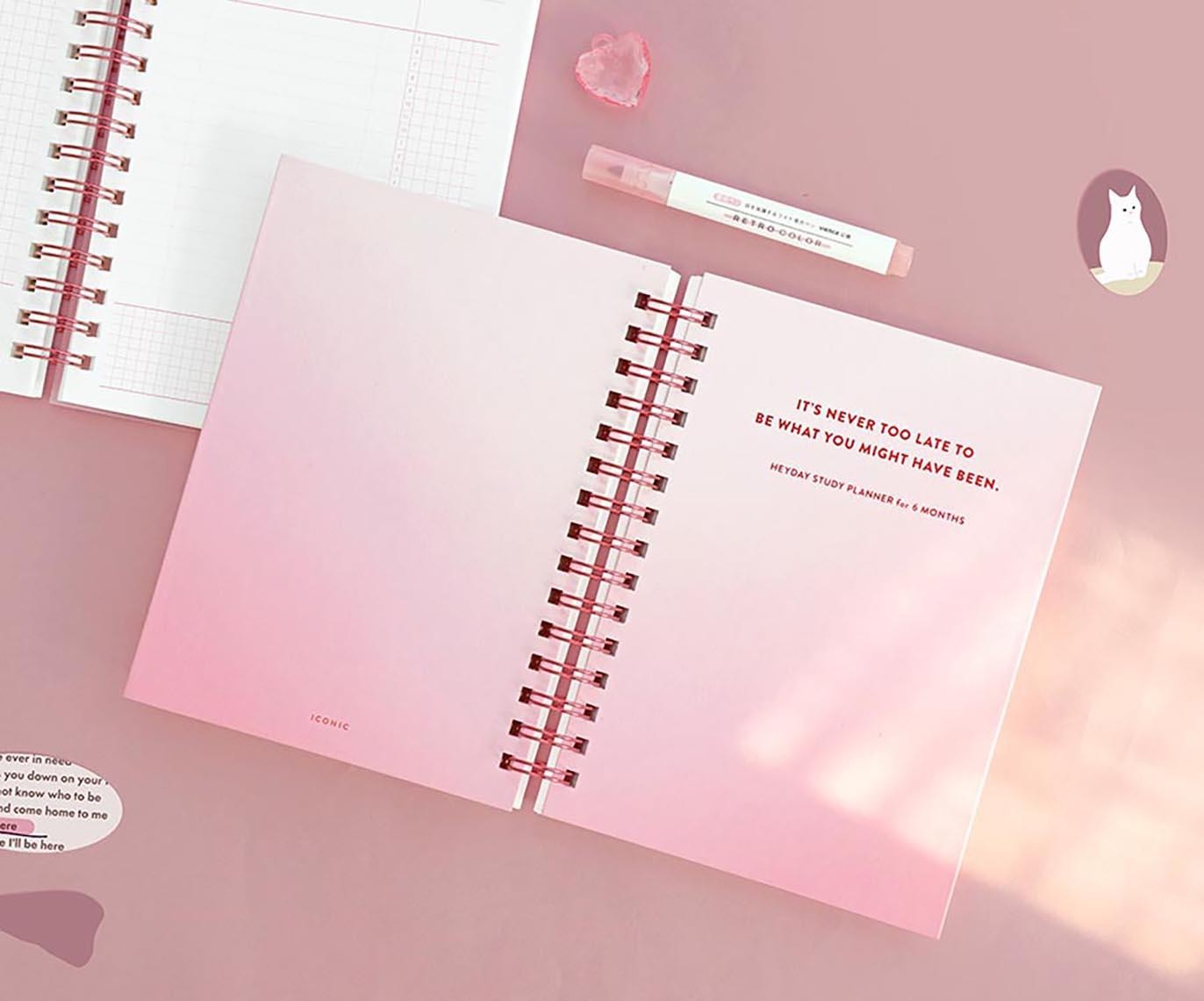 Planner A5 Hey Day Study Iconic Pink