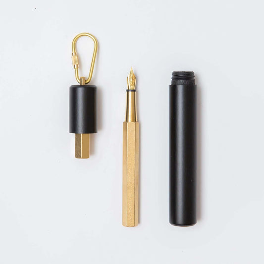 Ystudio-ClassicRevolve-PortableFountainPen_BrassM_