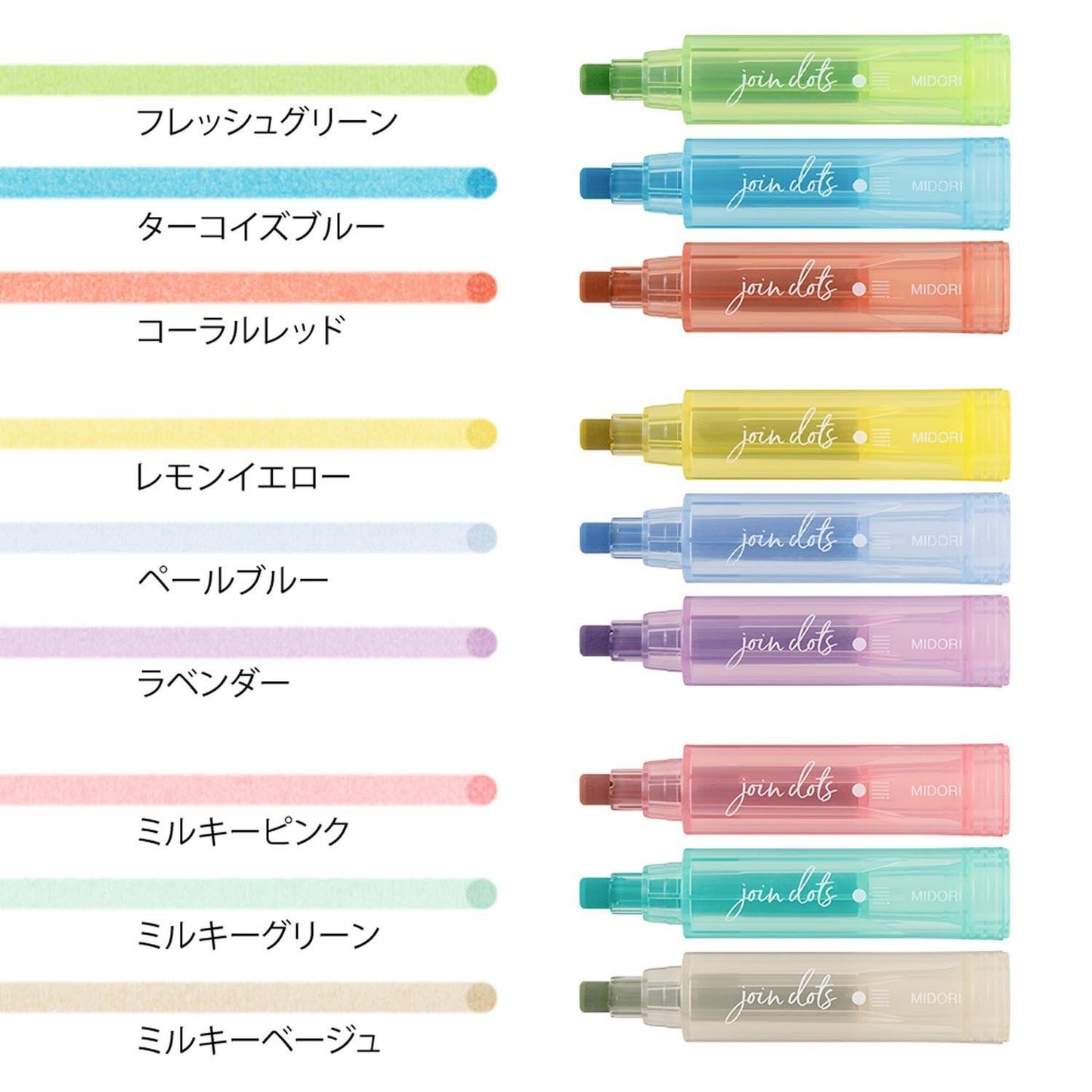 connecting pen dot colors midori sample