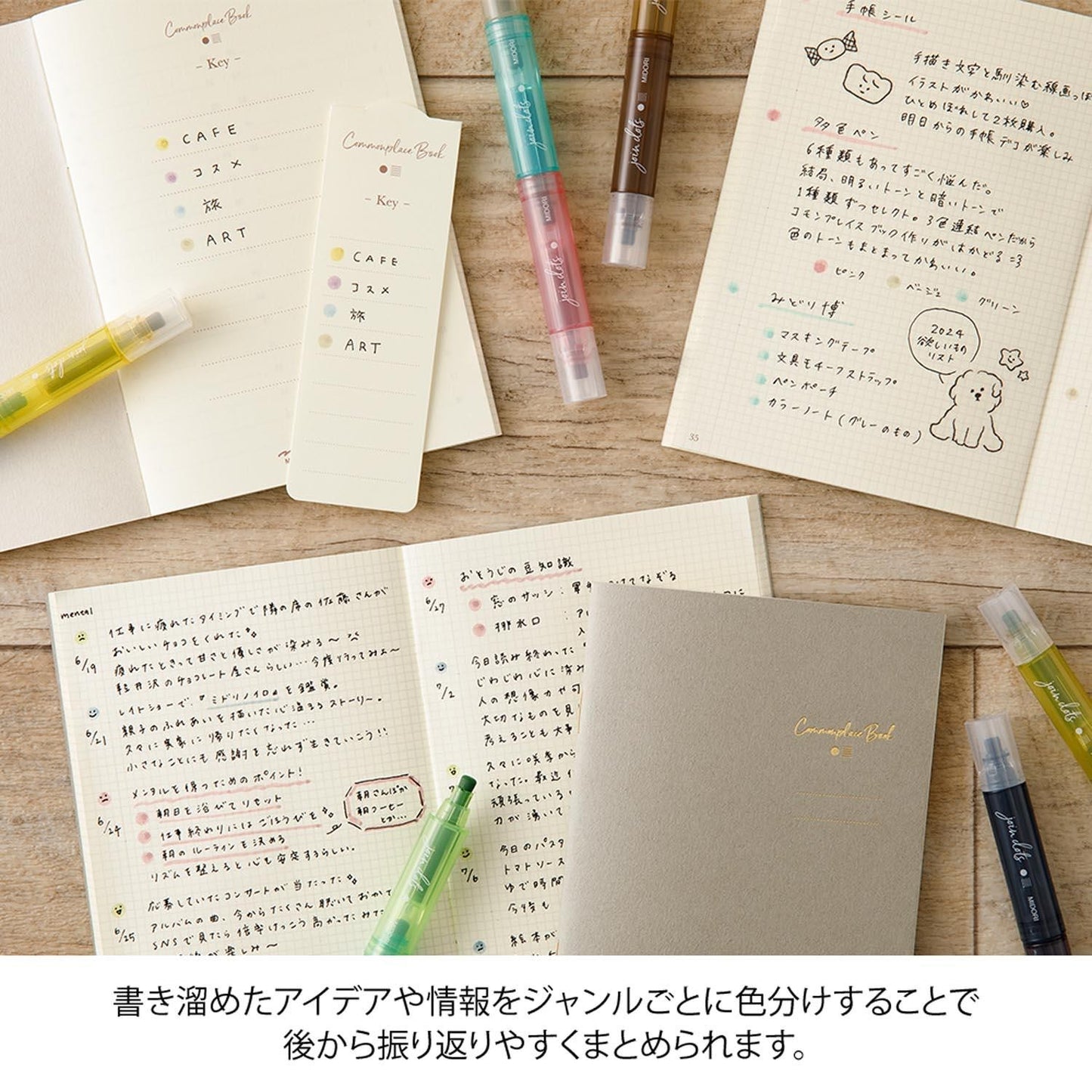 connecting pen dot colors midori papers