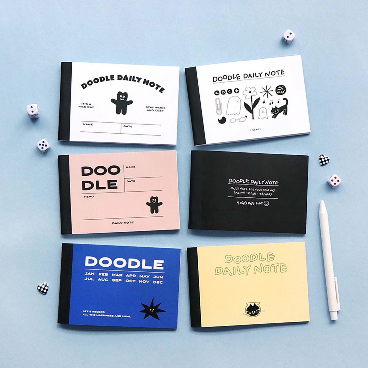 doodle dayli mini notebook colors