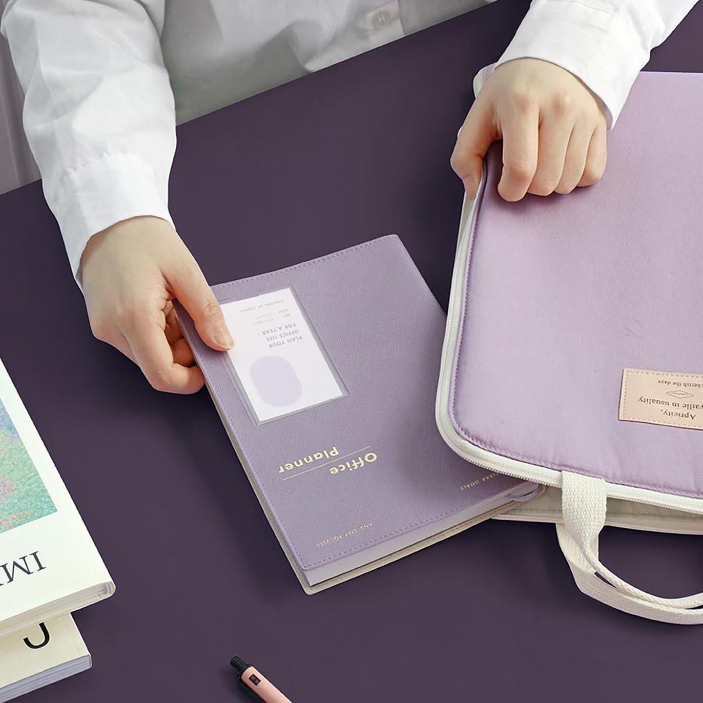 ICONIC office planner lavender and lavender pouch Iconic