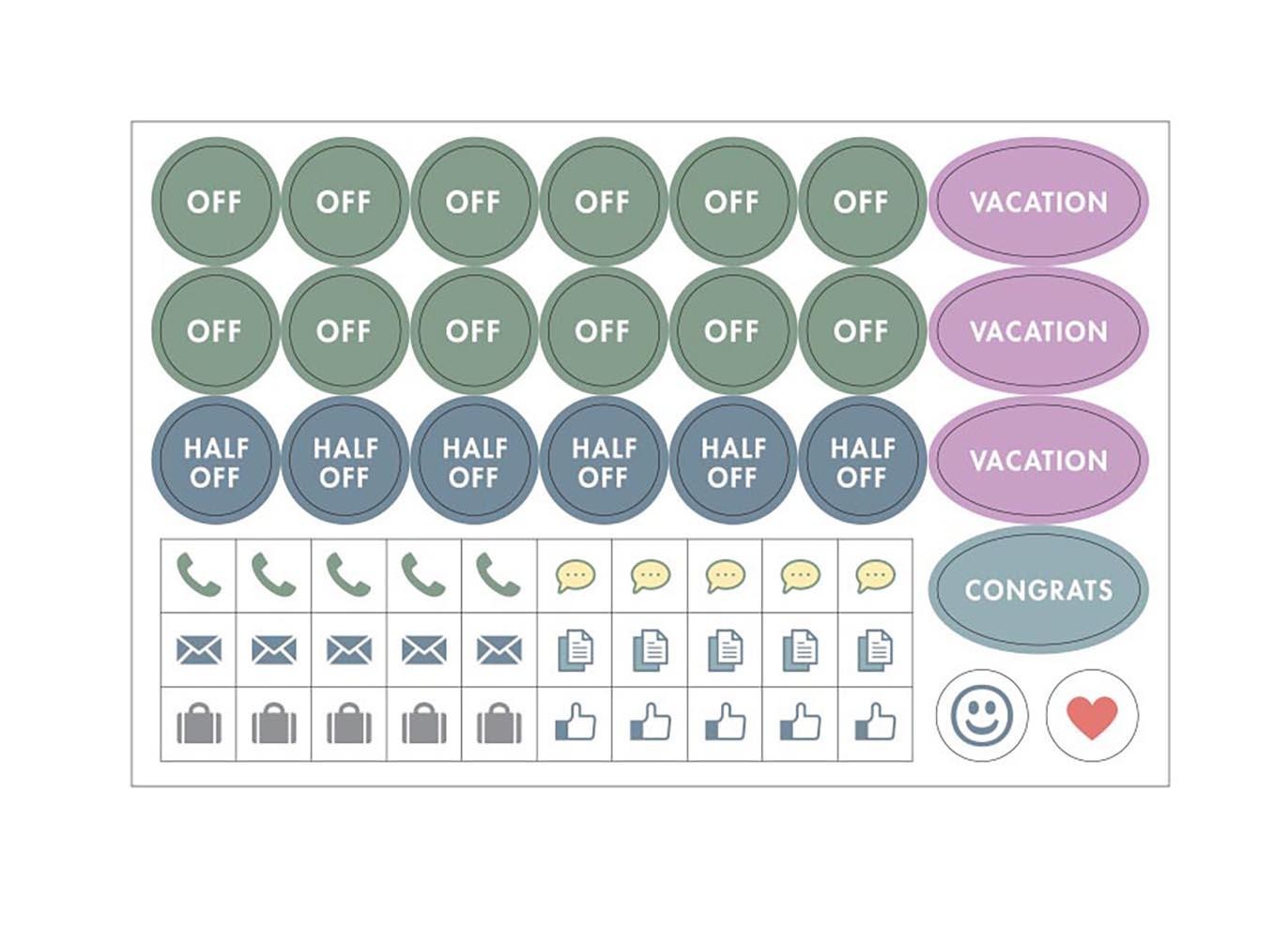 ICONIC office planner lavender inside stickers
