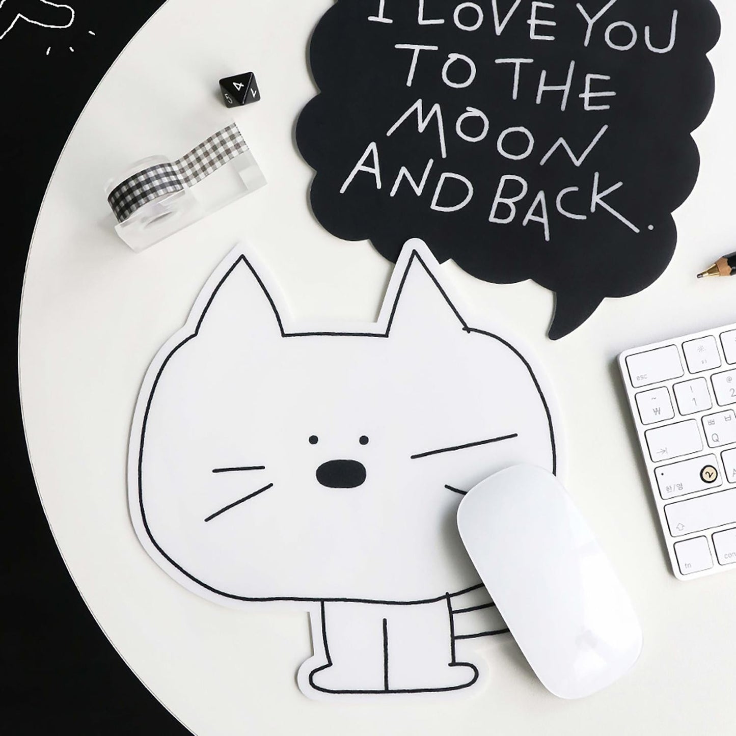 Mouse Pad White Cat Iconic Accesories
