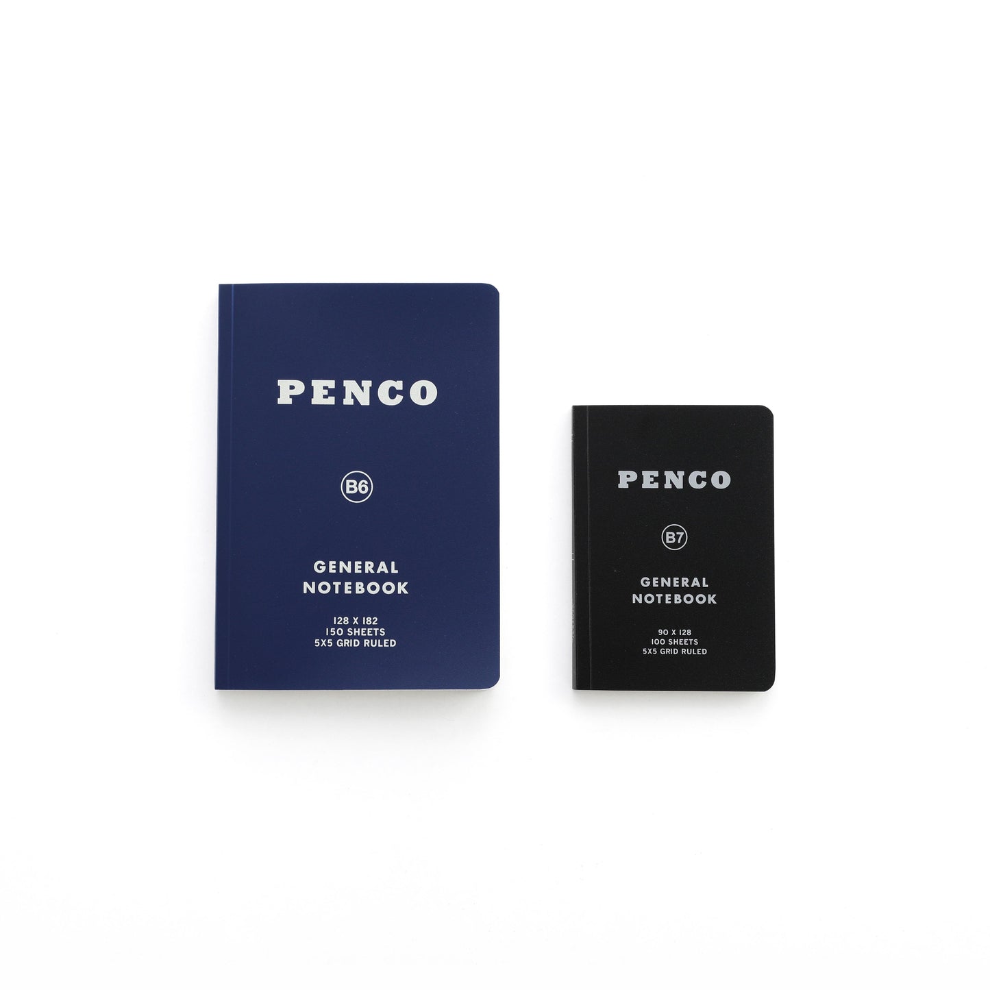 Penco Soft PP Notebook B6 grid blue and black sizes guide