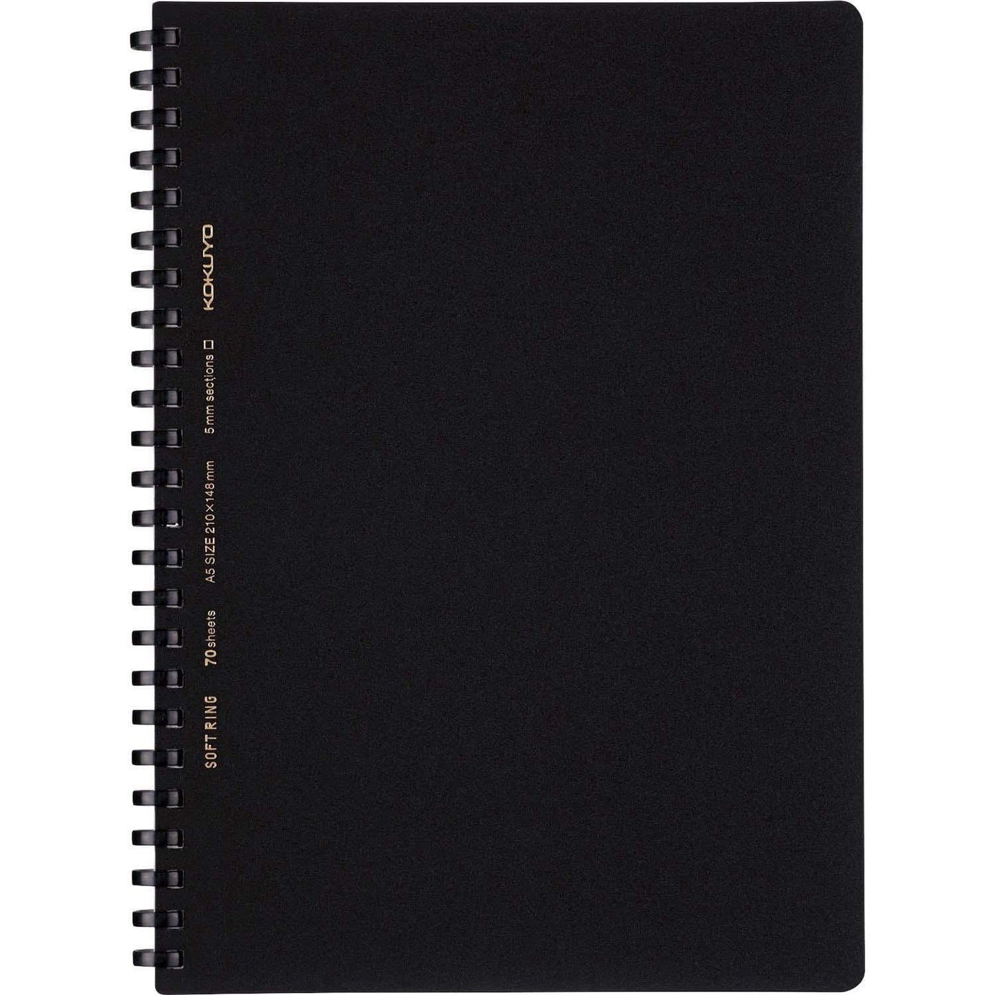 Soft Ring Notebook A5 – Grid Black