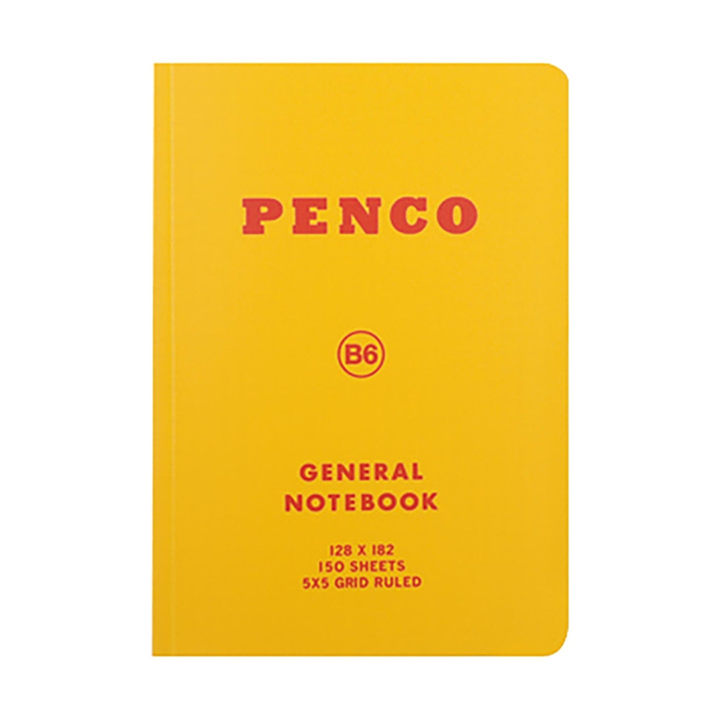 Penco Soft PP Notebook B6 - Grid yellow