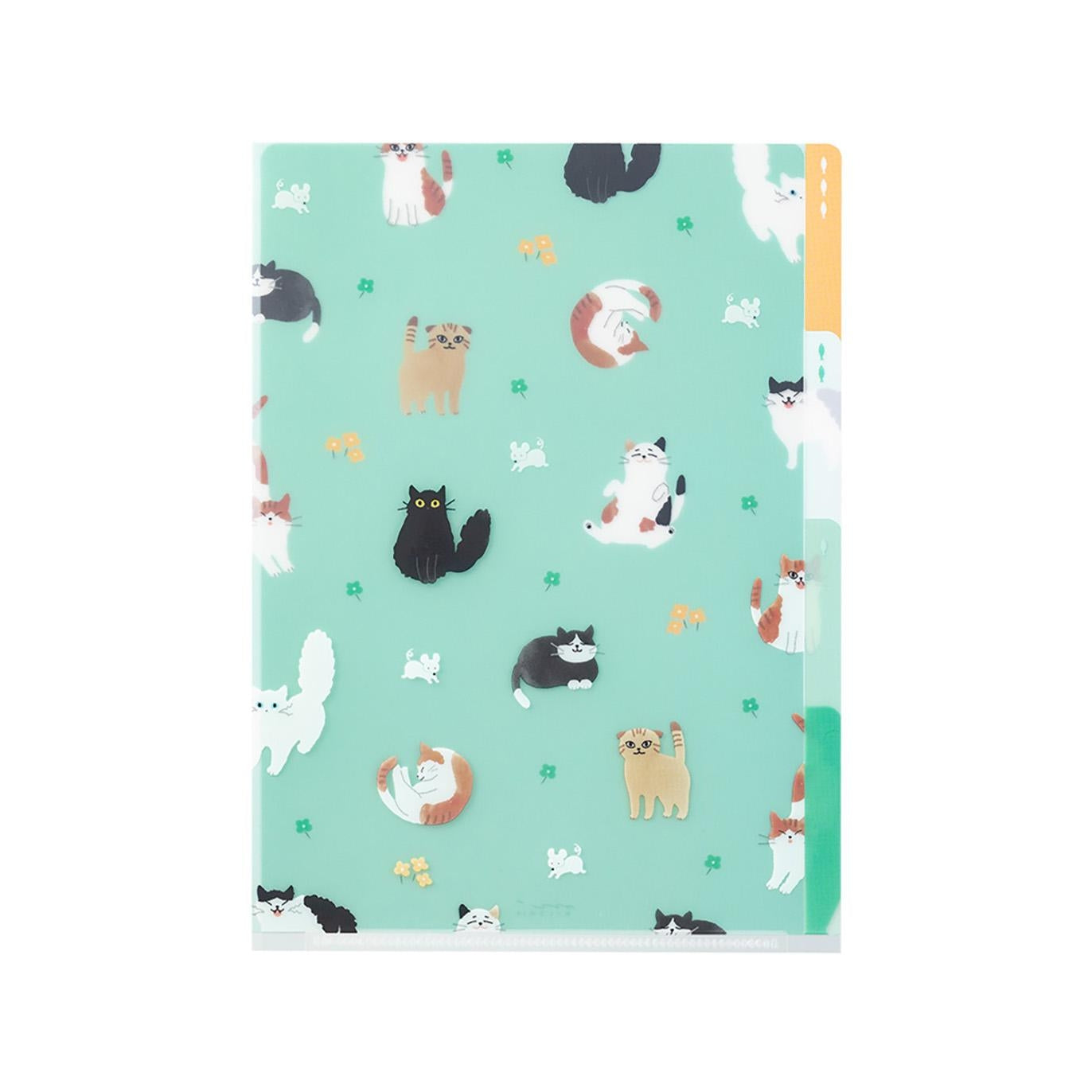 Midori 3-Pocket Clear Folder A5 – Cats A