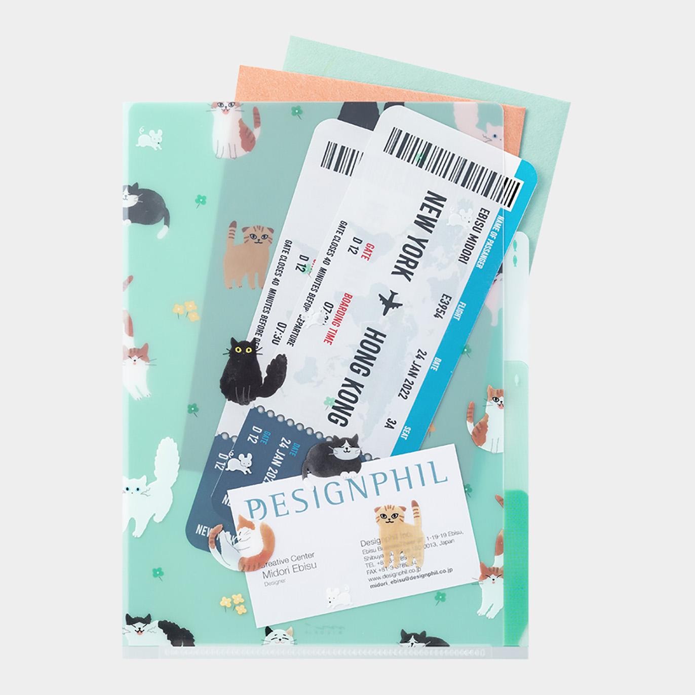 Midori 3-Pocket Clear Folder A5 – Cats A tickets