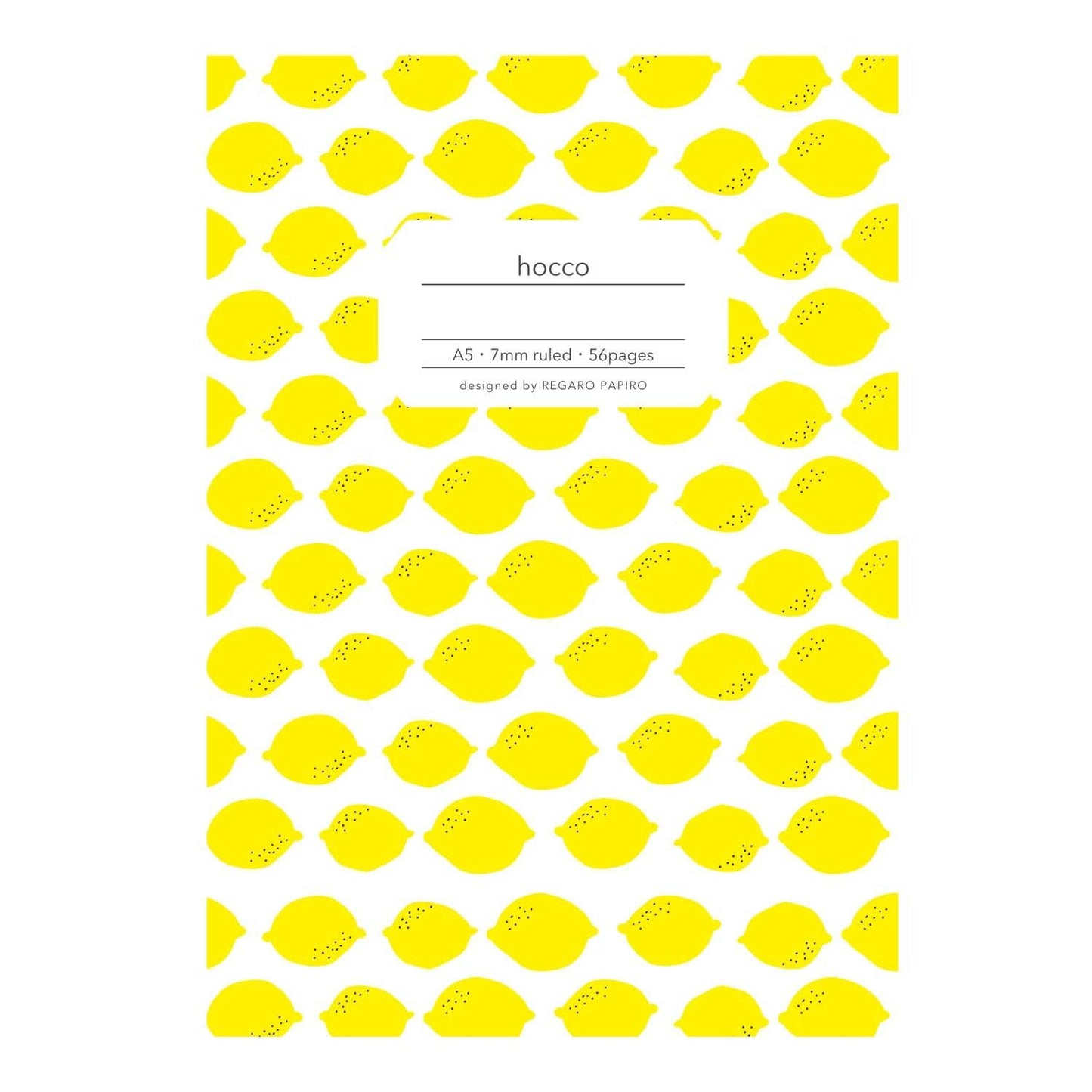 notebook yellow lemon figures stamped