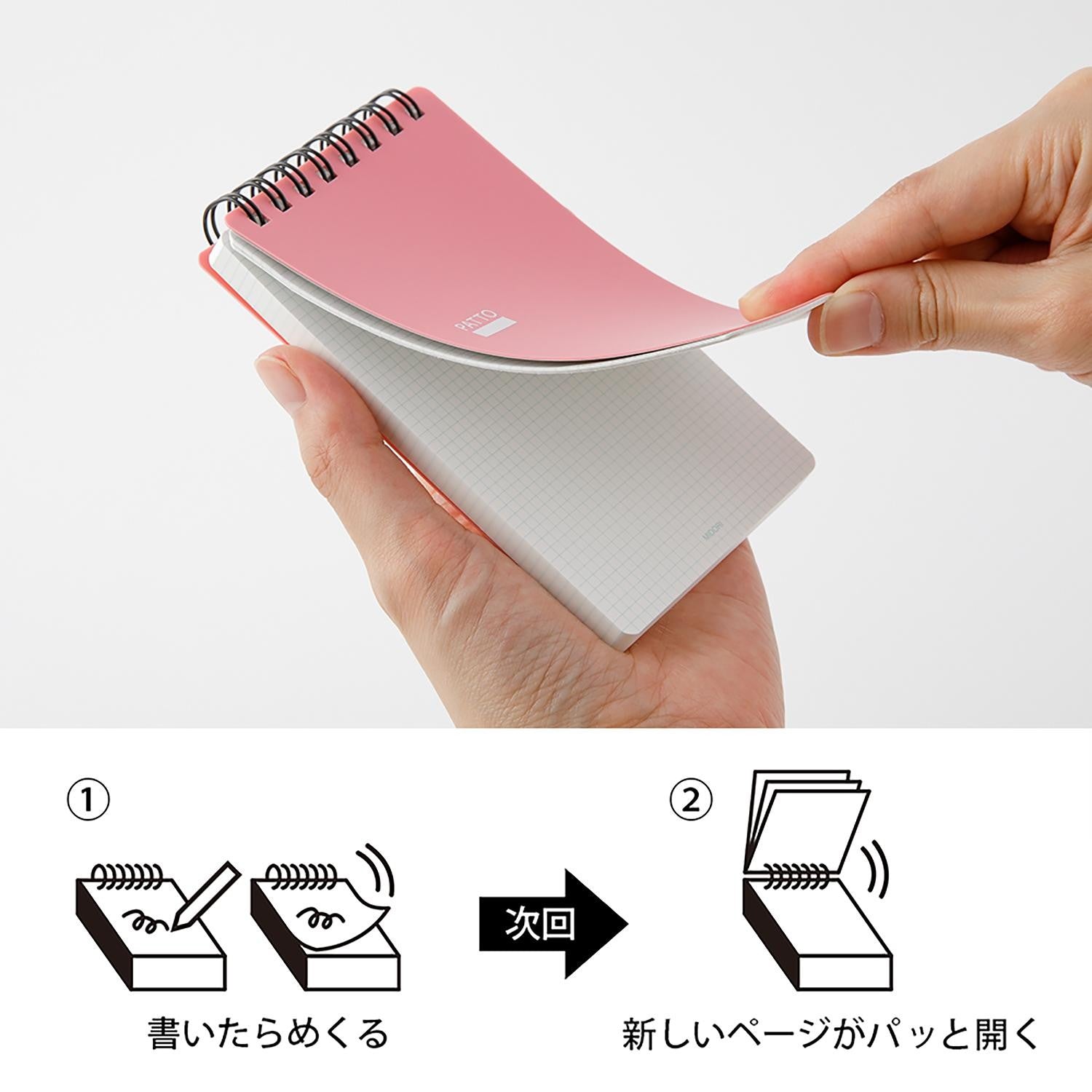 Midori Quick Open Memo Pad Patto Pink uses