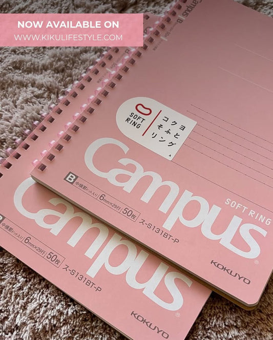 Campus Softring Notebook A5 6mm Dot 50 Sheets Pink