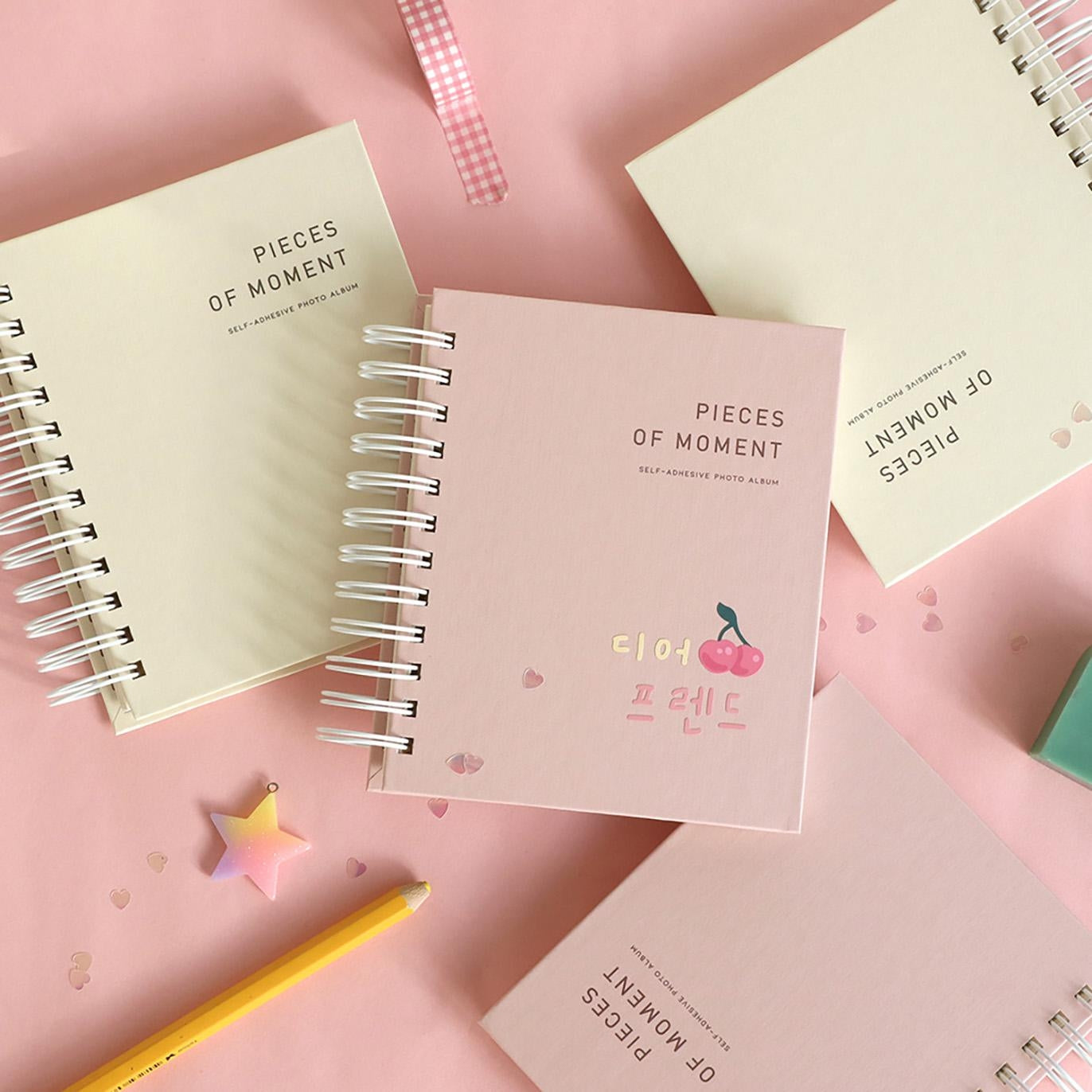 Lettering Sticky Photo Album Iconic Indie Pink