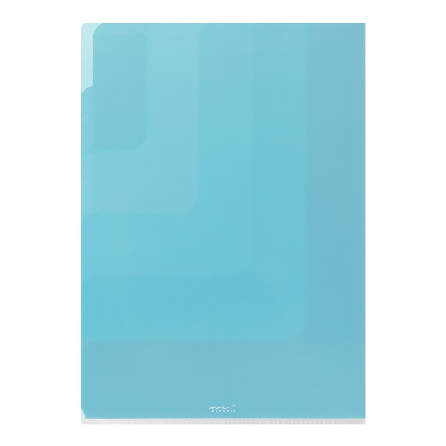 Midori 5 pocket clear folder A4 Blue back