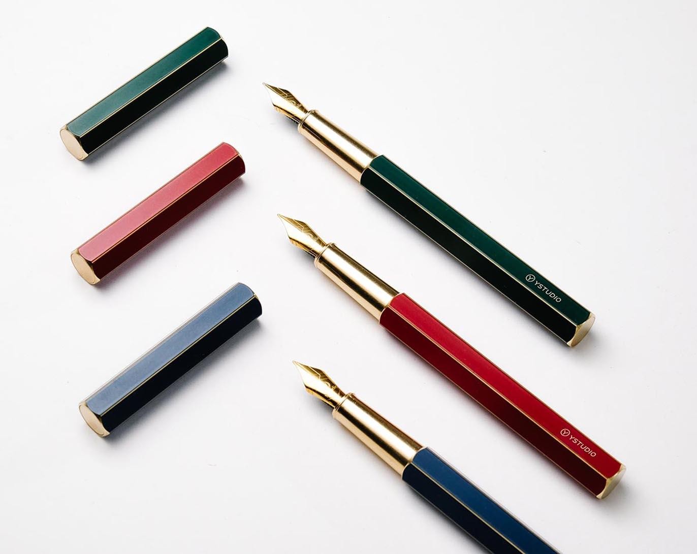 YStudio-Classic Revolve  Fountain Pen Red- M nib-kiku-colors