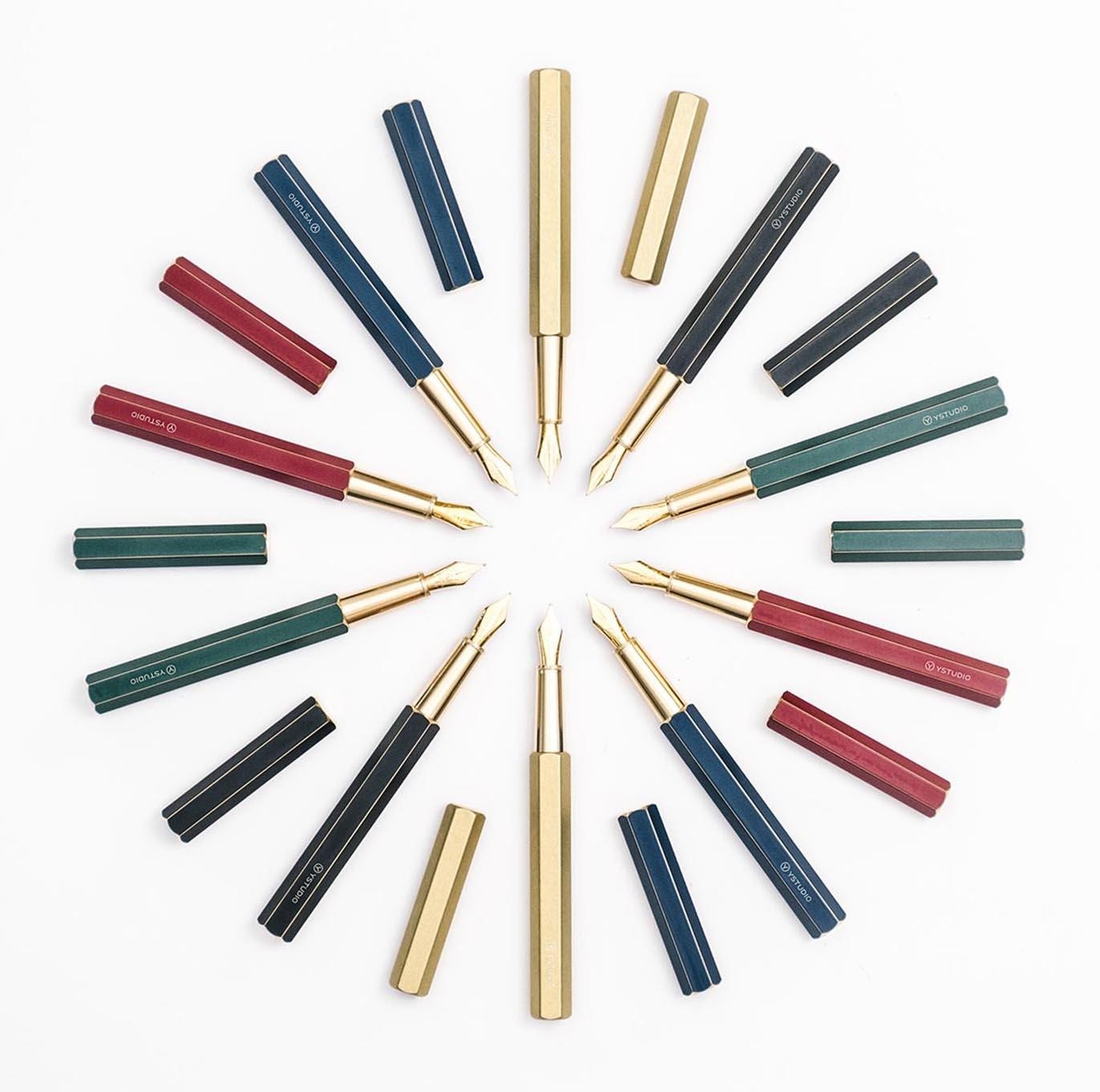 YStudio-Classic Revolve  Fountain Pen Red- M nib-kiku-design