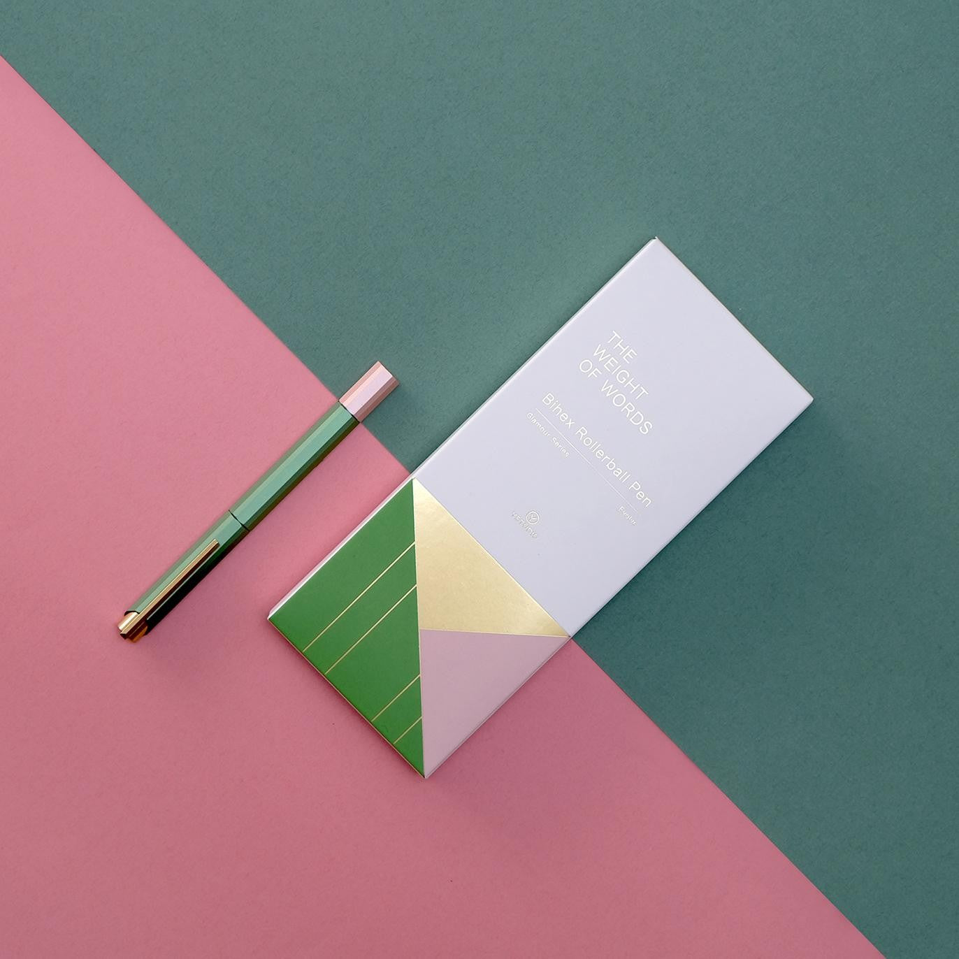 YStudio - Glamour Evolve – Bihex Rollerball Pen - Green-packaging