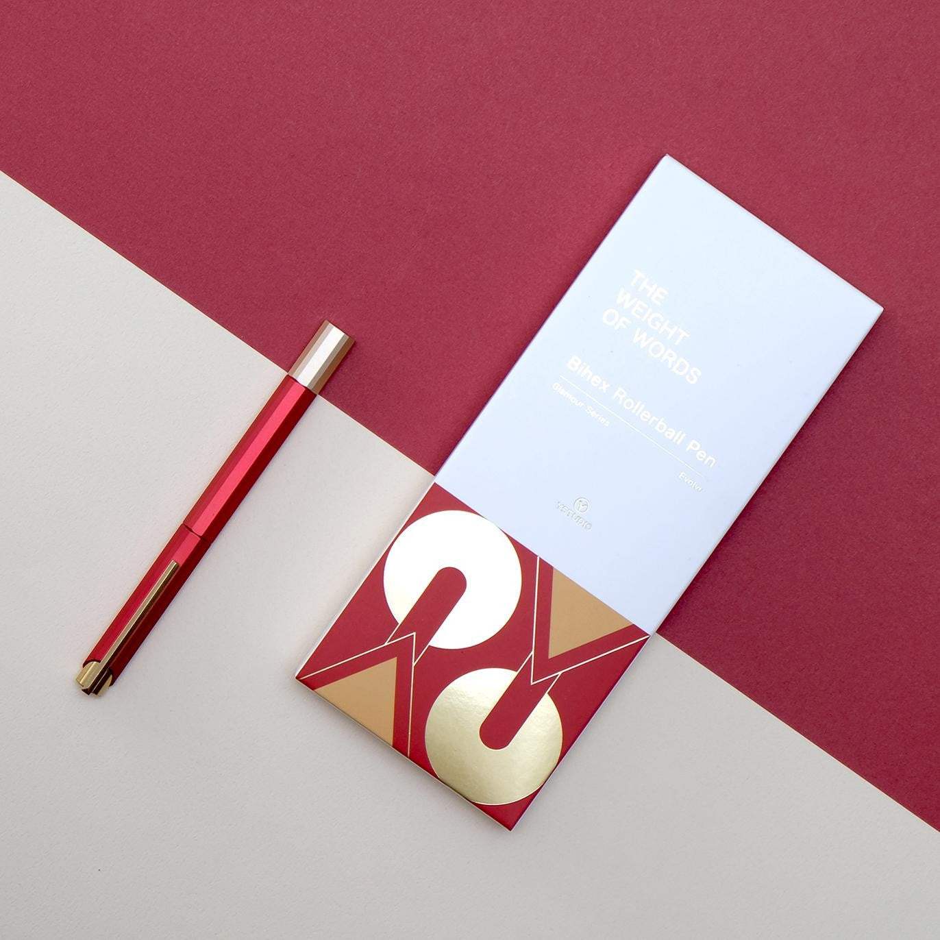 YStudio | Glamour Evolve – Bolígrafo Bihex | Rojo