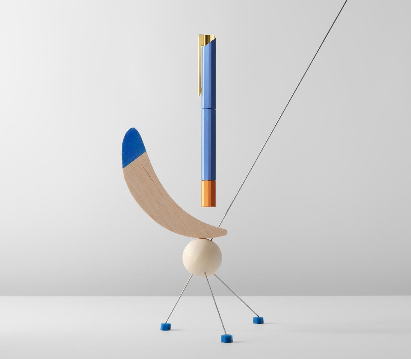 YStudio - Glamour Evolve – Bihex Rollerball Pen - Blue-modern design