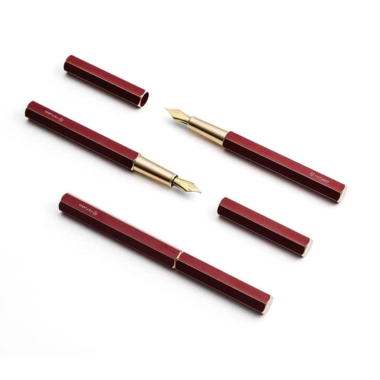YStudio-Classic Revolve  Fountain Pen red- M nib detail -kiku