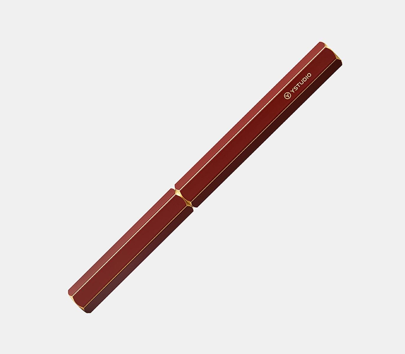 YStudio-Classic Revolve  Fountain Pen red- M nib detail -kiku-close