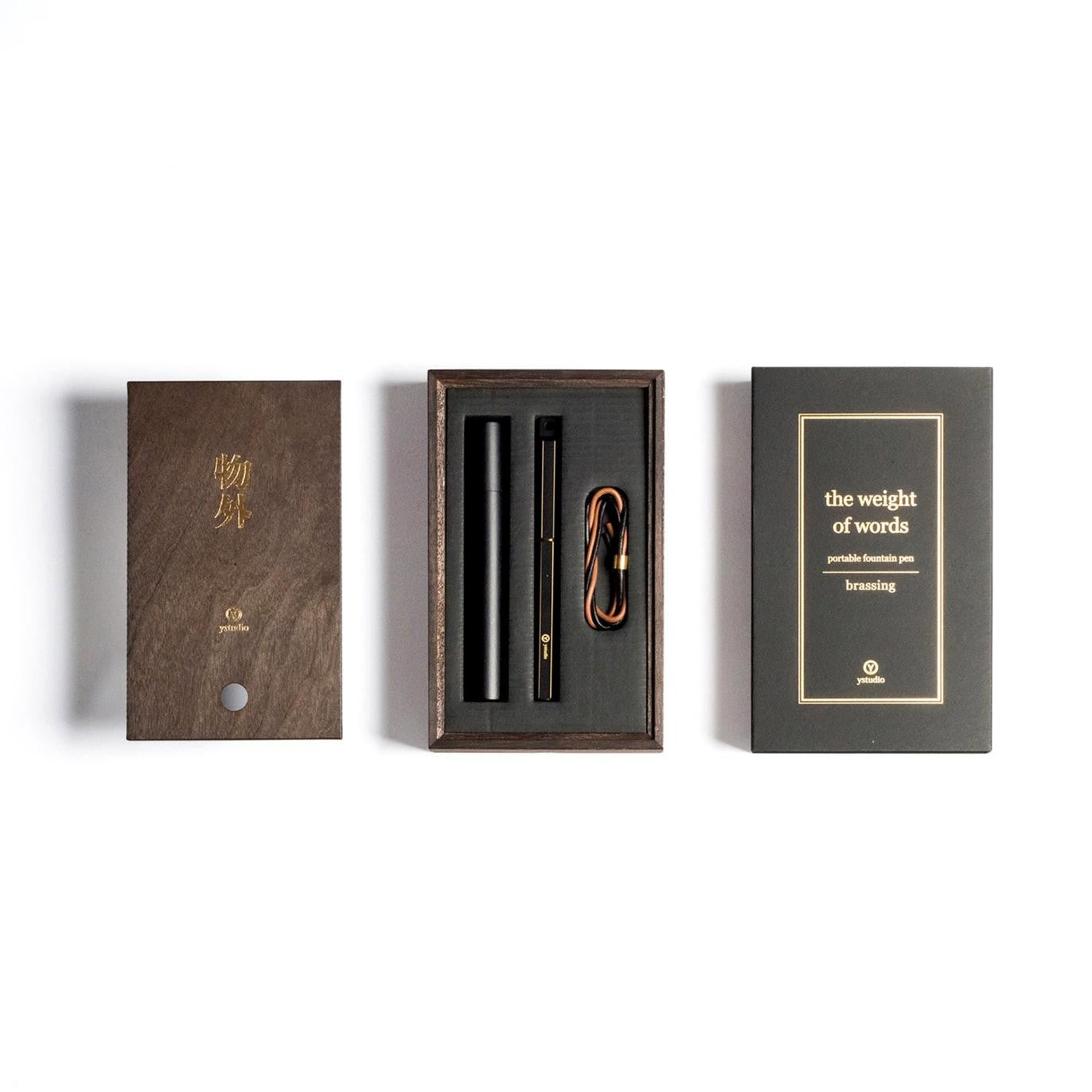 Ystudio | Classic Revolve Fountain Pen M – Portable-Black-packaging