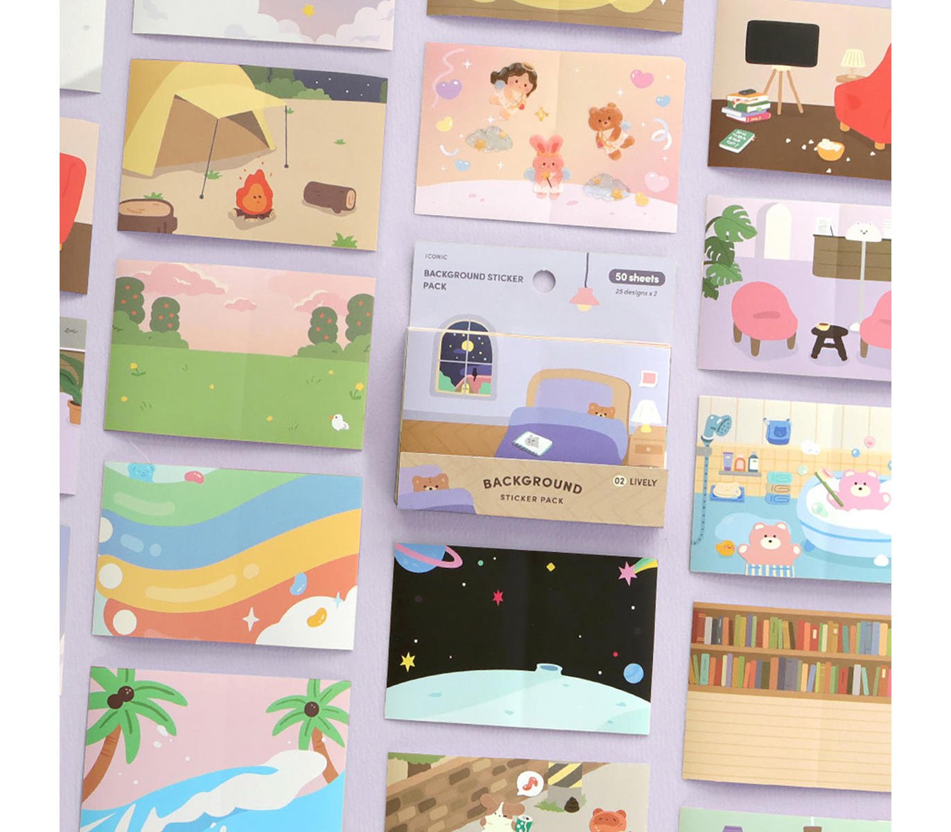 MIDORI Daily Background Sticker Pack Lively 1