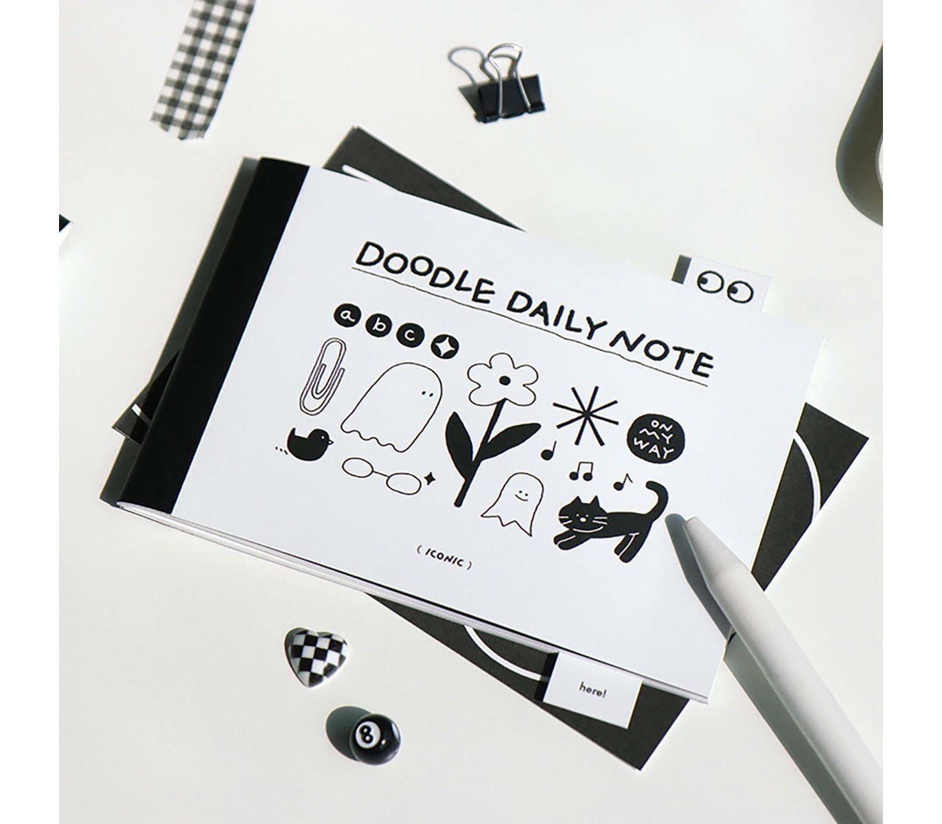 ICONIC Doodle Daily Notebook white