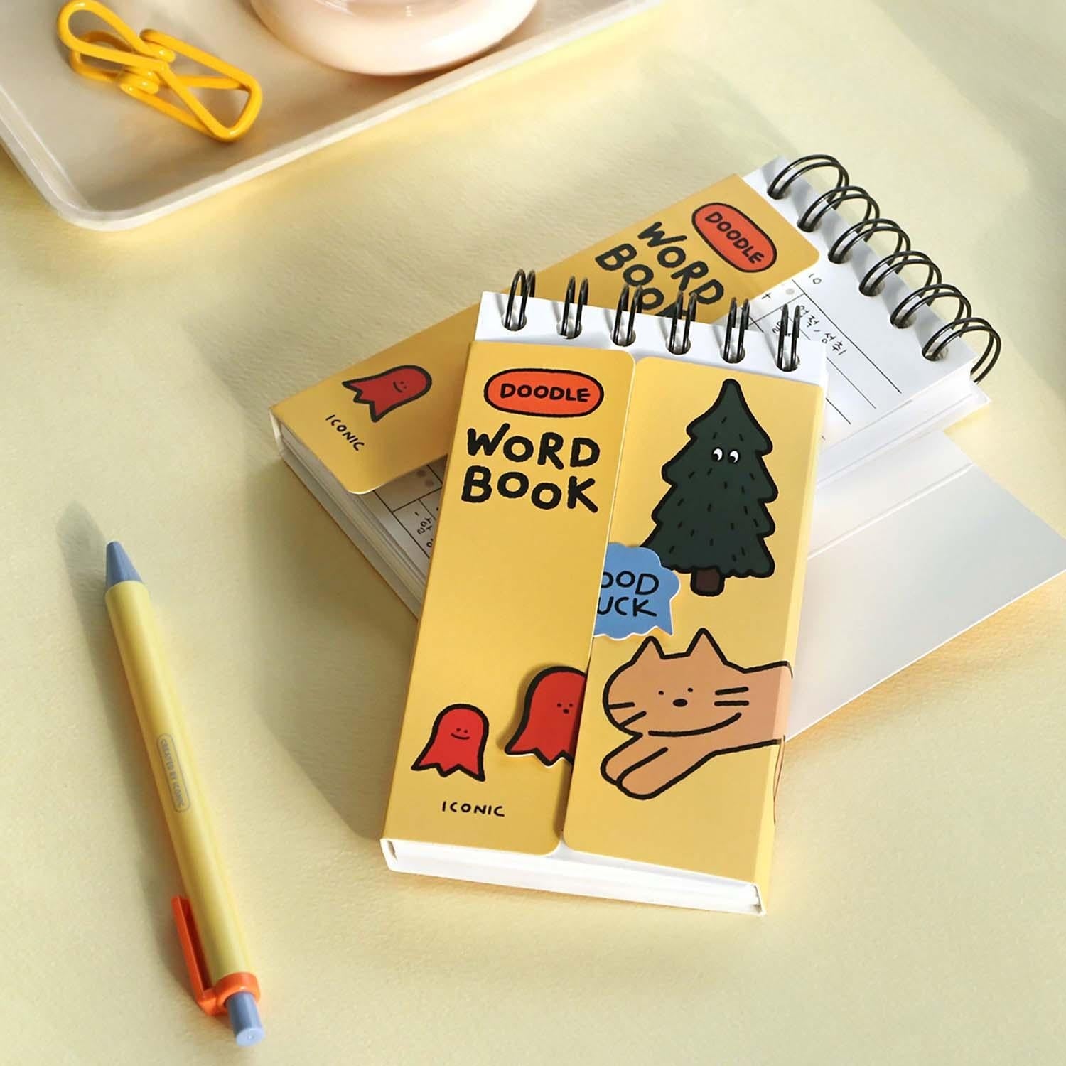doodle word book yellow iconic 